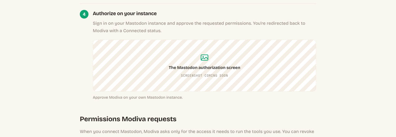 The Mastodon authorization screen