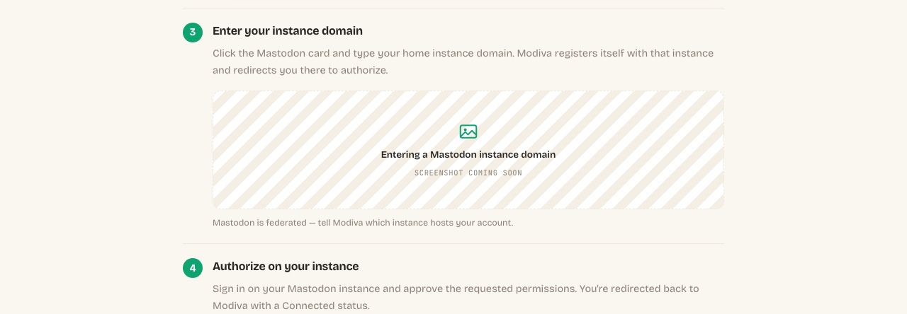 Entering a Mastodon instance domain